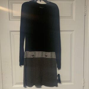 BCX Black and Gray Long Sleeve Dress